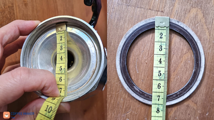 Measuring the outer diameter of the rubber gasket