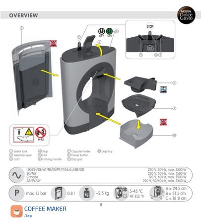 Dolce Gusto coffee maker manual image example