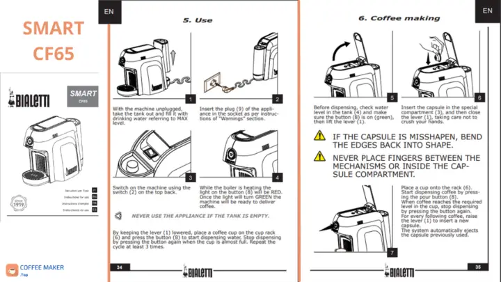 Smart CF65 Coffee Maker user manual complexity