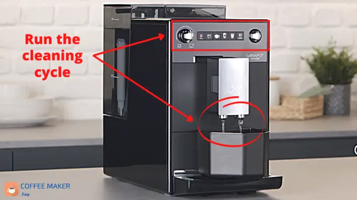Performing the cleaning cycle of a Melitta super automatic coffee machine